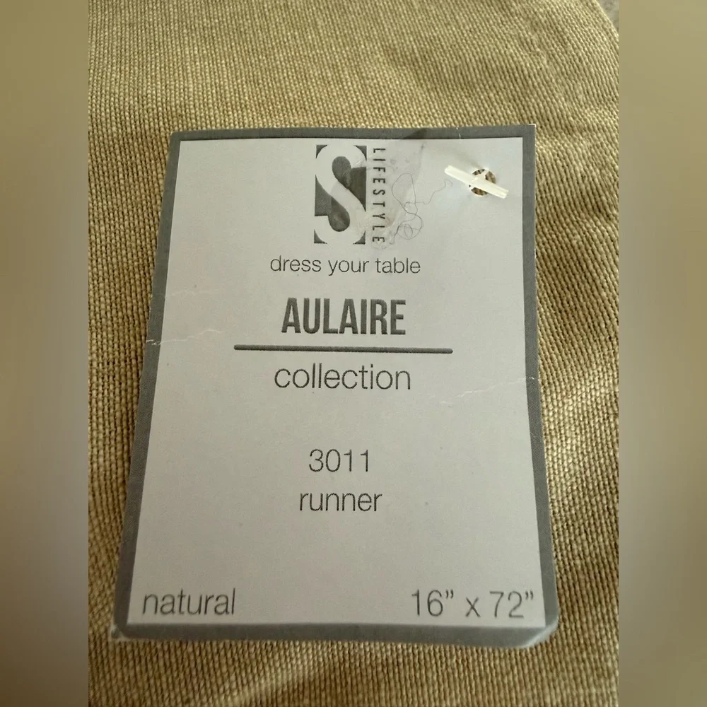 Natural and Gray Table Runner 72” Long Farmhouse Style